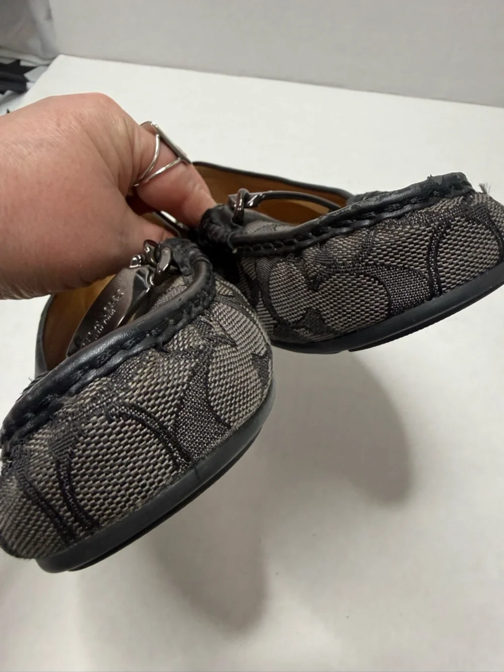Coach Women's Black Signature Monogram Jacquard Loafers - Picture 7 of 10